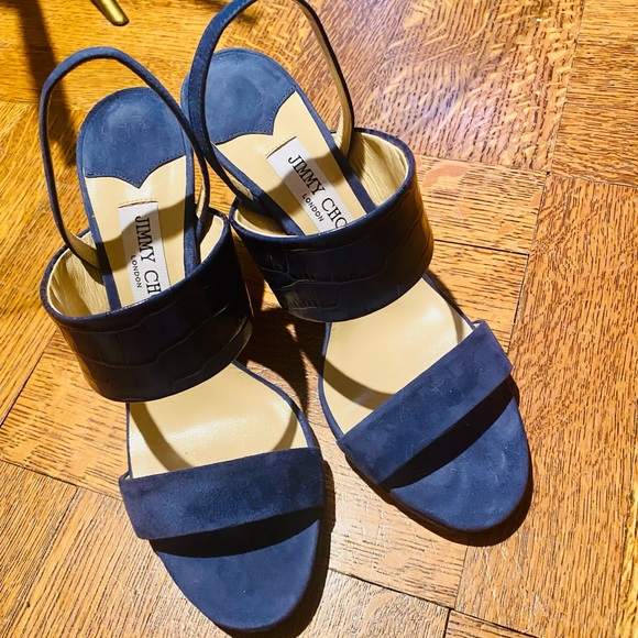 Jimmy Choo suede croc embossed slingback pumps - Picture 5 of 9